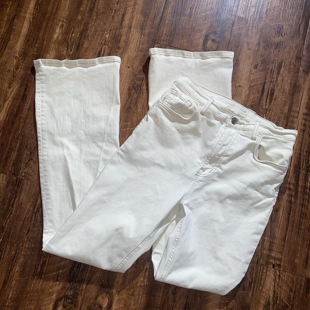 Current Elliott Womens Size 29 High Rise Flare‎ Leg Jeans Off White